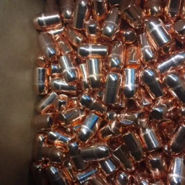 38/357 CALIBRE PLATED BULLETS, 158 GRAIN, WESTERN MUNITIONS, BAG OF 500. BP-38-158-500