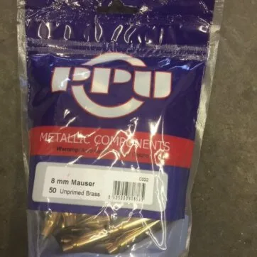 8MM MAUSER, NEW PRVI BRASS, BAGS OF 50, PRVI8X57-50