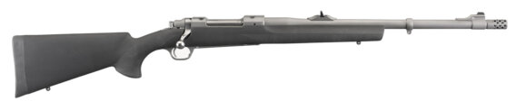 Ruger 57102 Hawkeye Alaskan Bolt Action Rifle, 300 Win Mag, 20" Bbl, Stainless Steel, Hogue Stock, Muzzle Break 3+1 Rnd, 0604-2235