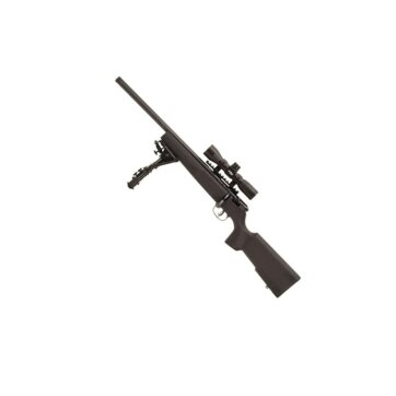 Savage 13836 Rascal Target XP Scope & Bipod Left Hand Bolt Action Rifle 22 Lr , 16 1/8" Bbl Blued, Blk Wood Stock, 1 Rnd , 4X, 0685-2108