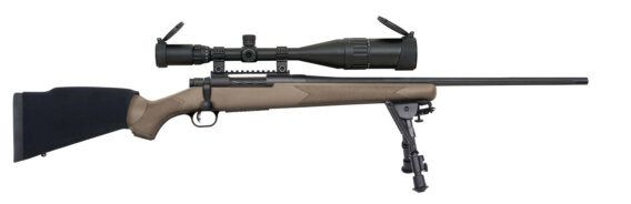 Mossberg 28019 Patriot Night Train Bolt Rifle 6.5 CREED 22" Fluted BBL, FDE SYN STK, PIC RAIL, 5rd MAG, BIPOD, 6-24 SCOPE, 0902-1610