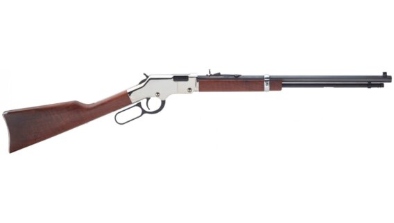 Henry H004S Silver Boy Lever Rifle 22 LR, Ambi, 20 in, Blued, Wood Stk, 16+1 Rnd, 1524-0112