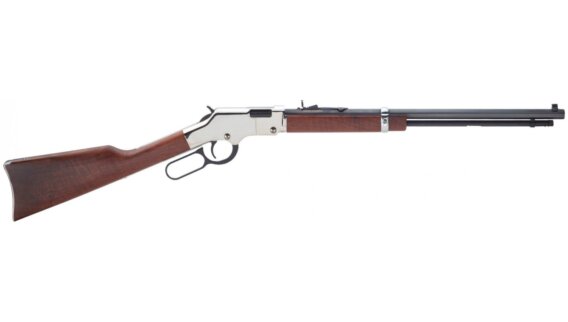 Henry H004SV Silver Boy Lever Rifle 17 HMR, Ambi, 20 in, Blued, Wood Stk, 12+1 Rnd, Std Trgr, 1524-0130