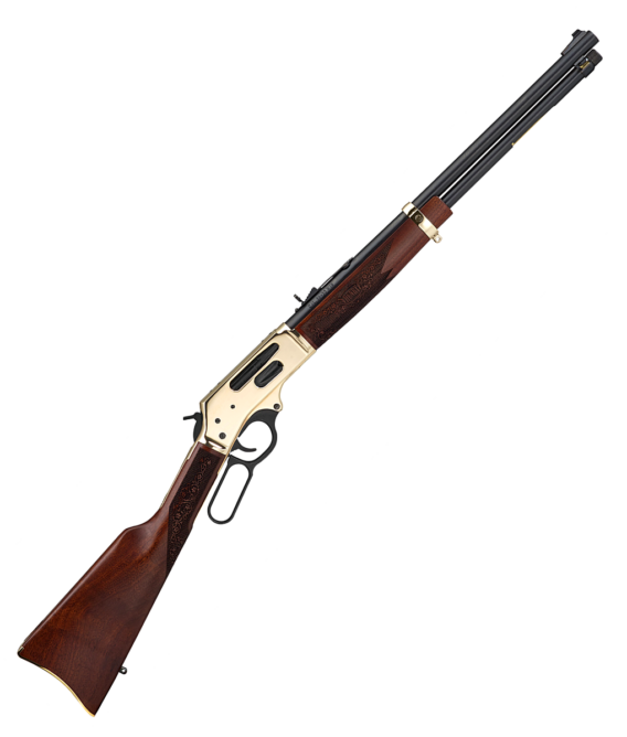 Henry H024-35 Lever Action Rifle 35 Rem Side Gate Action 20" BBL 5rd Brass Reciever, 1524-0183