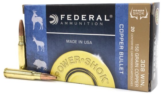 Federal 308 WIN 150 GR COPPER ”POWER-SHOK”, N-308150LFA