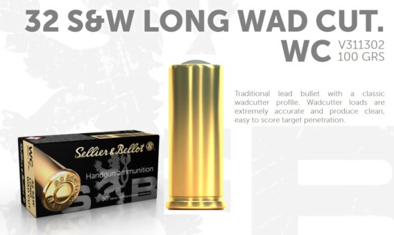 S & B c.32 S&W 100 gr. WCPB, N-310302