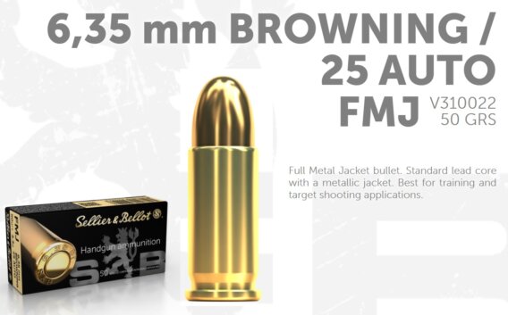 S & B c.25 AUT. 50 gr. FMJ 6,35MM Browning, N-320020