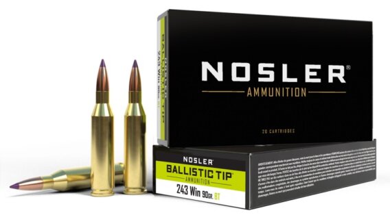 NOSLER 243 WIN 90 GR BALLISTIC TIP, N-40050