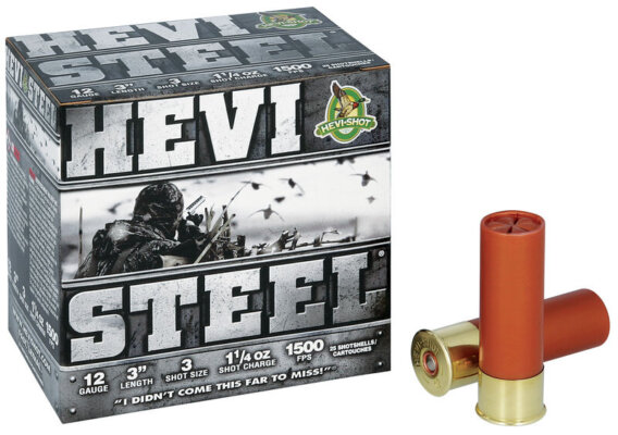 HEVI SHOT HEVISTEEL 12GA 3” 1-1/4OZ #3, N-HS60003