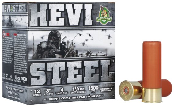 HEVI SHOT HEVISTEEL 12GA 3” 1-1/4OZ #4, N-HS60004