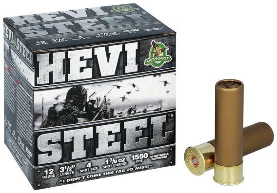 HEVI SHOT HEVISTEEL 12GA 3.5” 1-3/8OZ #4, N-HS65004