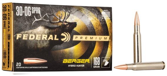 Federal PREMIUM 30-06 SPFLD 168 GR BERGER HYBRID HUNTER, N-P3006BCH1