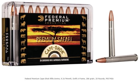 Federal c.9.3X74 RMM 286GR BARNES SOLID, N-P9374SA