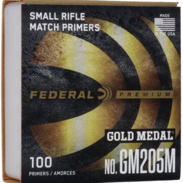 Federal GM205M Gold Medal Small Rifle Primer 100Ct Match, 0658-0898