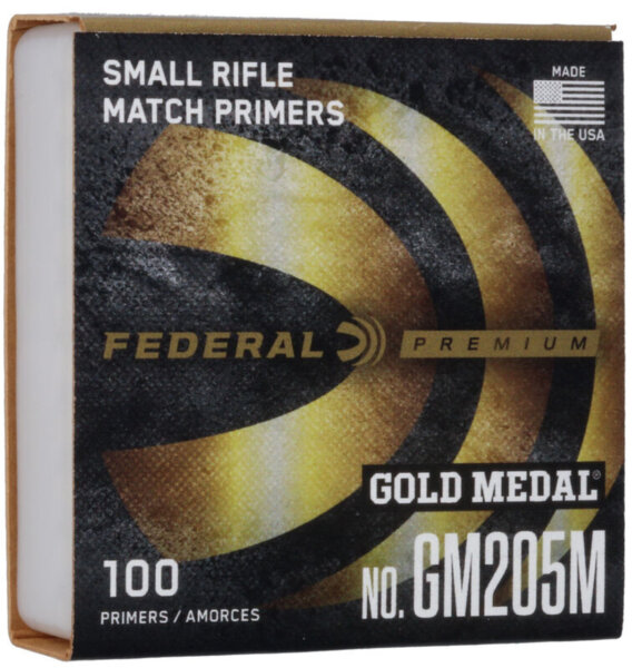 Federal GM205M Gold Medal Small Rifle Primer 100Ct Match, 0658-0898