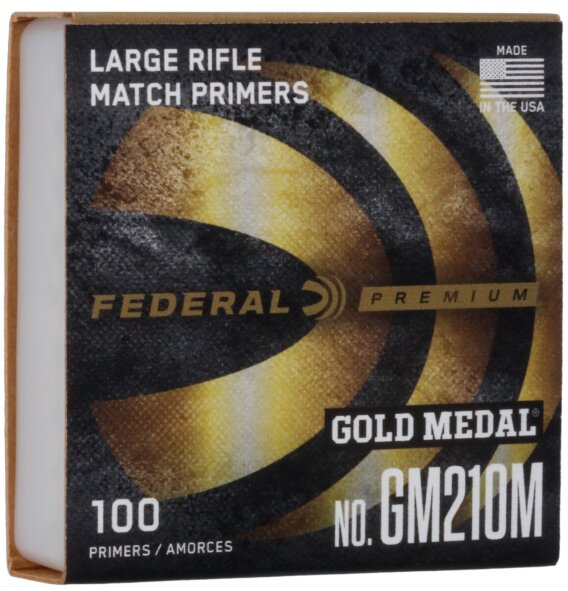 Federal GM210M Gold Medal Large Rifle Primer 100Ct Match, 0658-0899