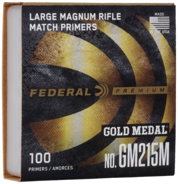 Federal GM215M Gold Medal Large Rifle Mag Primer 100Ct Match, 0658-0806