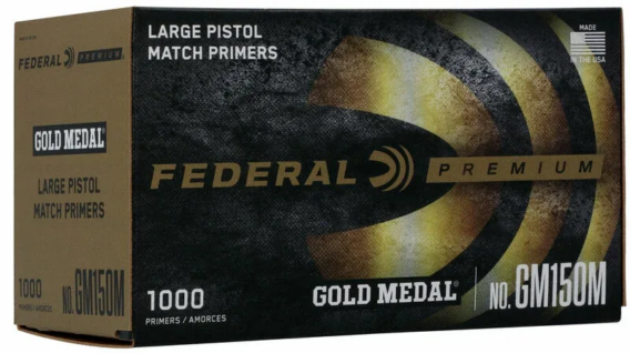 Federal GM150M Gold Medal Large Pistol Primer 100Ct Match, 0658-0871