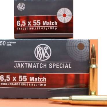 RWS 6.5×55 SWE Match 100 gr HP Match 50rds, N-2312200