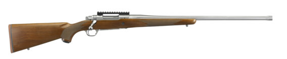 Ruger 57125 Hawkeye Hunter Bolt Action Rifle, 204 Ruger, 24" Bbl, Stainless, Walnut Stock, 5+1 Rnd, 0604-2362