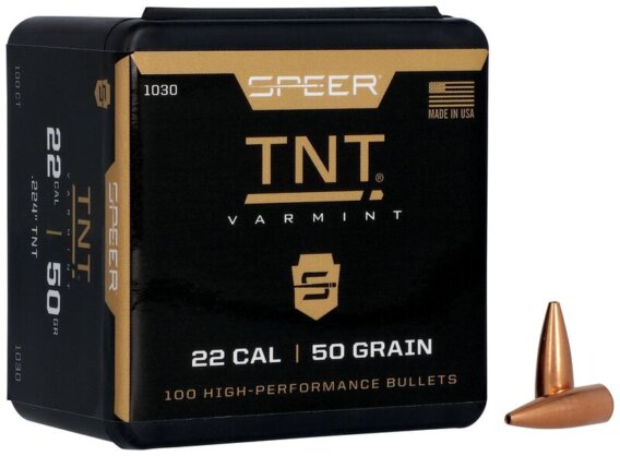 Speer 1030 Varmint Hunting TNT Bullets, 224-50-GR TNT HP, 100 Ct, 1508-6130