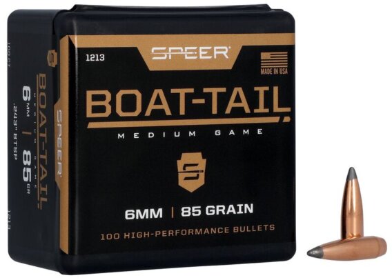 Speer 1213 Boat Tail Rifle Bullets, 243-85-GR BT SP, 100 Ct, 1508-6767