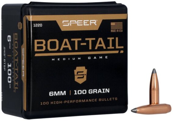 Speer 1220 Boat Tail Rifle Bullets, 243-100-GR BT SP, 100 Ct, 1508-7005