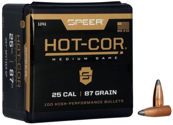 Speer 1241 Rifle Hunting Hot-Cor Bullets, 257-87-GR SPTZ SP, 100 Ct (204666), 1508-0408