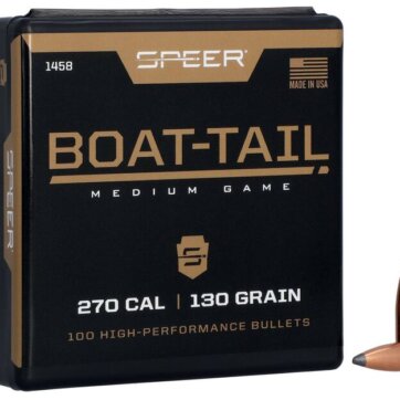 Speer 1458 Boat Tail Rifle Bullets, 277-130-GR BT SP, 100 Ct, 1508-7880