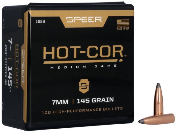 Speer 1629 Rifle Hunting Hot-Cor Bullets, 284-145-GR SPTZ SP, 100 Ct, 1508-0418