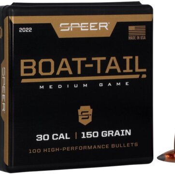 Speer 2022 Boat Tail Rifle Bullets, 308-150-GR BT SP, 100 Ct, 1508-9480