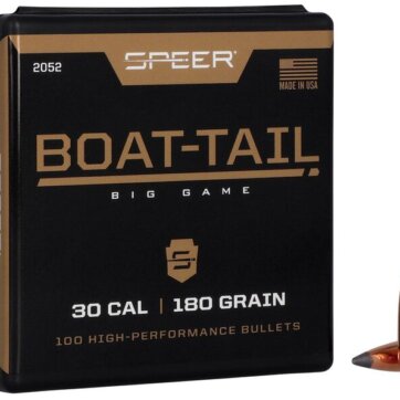 Speer 2052 Boat Tail Rifle Bullets, 308-180-GR BT SP, 100 Ct, 1508-0124