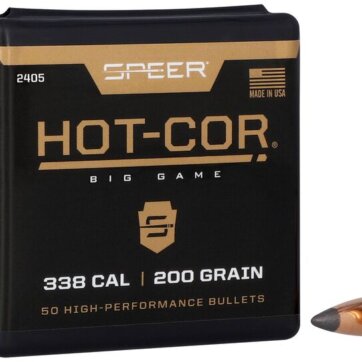 Speer 2405 Rifle Hunting Hot-Cor Bullets, 338-200-GR SPTZ SP, 50 Ct, 1508-0843