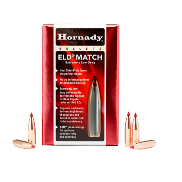 Hornady 26175 ELD Match Rifle Bullets, 6.5MM .264 120 Gr, 100 Box, 0953-1791