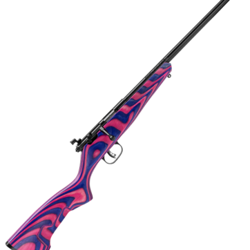 Savage 13797 Rascal Minimalist Single Shot Bolt Rifle, 22 LR, 16.13" BBL, Pink/Purple, Accutrigger, 0685-2480