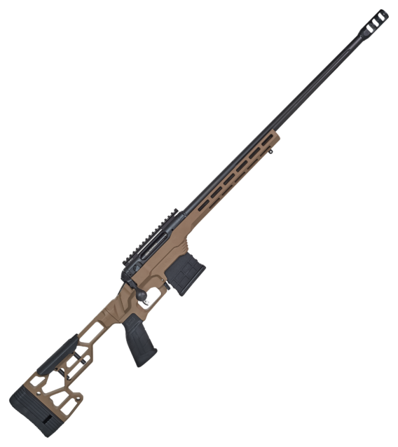 Savage 57694 110 Precision BA Rifle, 6.5 PRC, MDT Chassis FDE, 24 In, Heavy Threaded Barrel, 20 MOA Rail, Muzzle Brake, 10 Rnd., 0685-2550