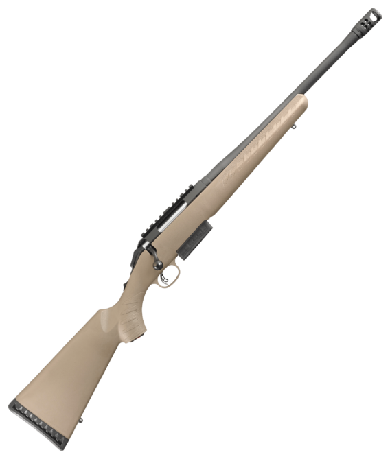 Ruger 16950 American Ranch Bolt Action Rifle, 450 Bushmaster, 16.12" BBL., Flat Dark Earth Synthetic Stock, 3-Round, 0604-2001