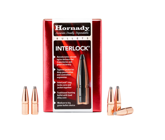 Hornady 3045 Interlock Rifle Bullets 30 .308 165Gr SPBT 100Rnd, 0953-0106