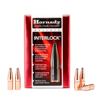 Hornady 3070 Interlock Rifle Bullets 30 .308 180Gr SP 100Rnd, 0953-0166