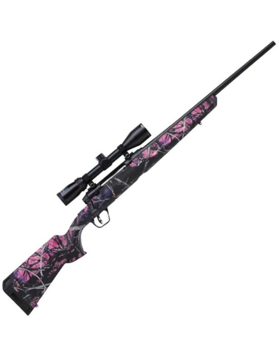 Savage 57272 Axis XP Camo Compact Muddy Girl Bolt Action Rifle 243 Win, 20" Bbl Blk, Muddy Girl Camo Syn Stock, 4 Rnd Dm, Weav, 0685-2081