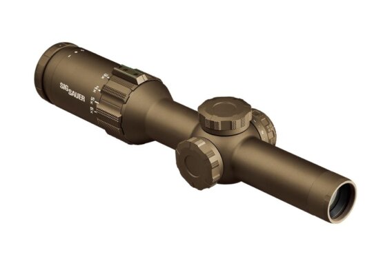 Sig Sauer SOT61230 Tango6T Rifle Scope, 1-6X24MM, 30MM, SFP, FL-6 Hellfire Illum. Reticle, 0.2 MRAD, Capped Turret FDE, SVPS, 5270-1642