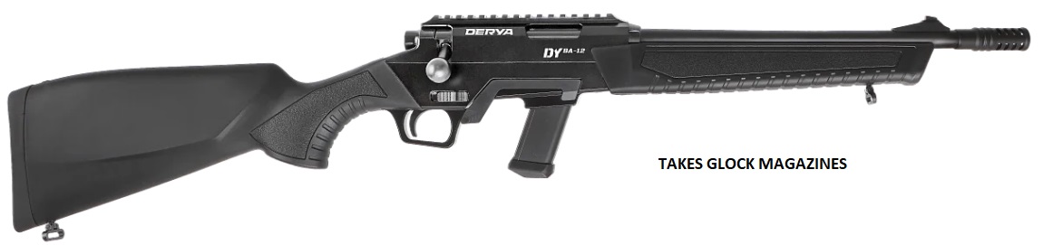 DERYA c.9MM 12″ BOLT Action Synthetic, N-DYBA-12-BLK-MP